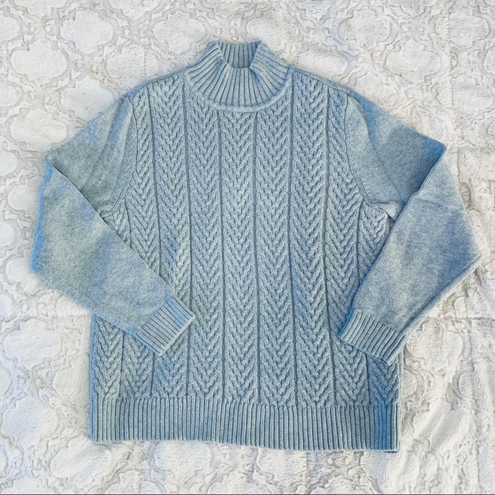 Mockneck Gray Knit Sweater